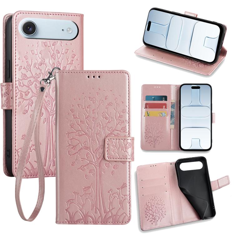 Tree & Deer Embossed Leather Phone Case, For iPhone Air