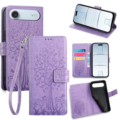Tree & Deer Embossed Leather Phone Case, For iPhone Air