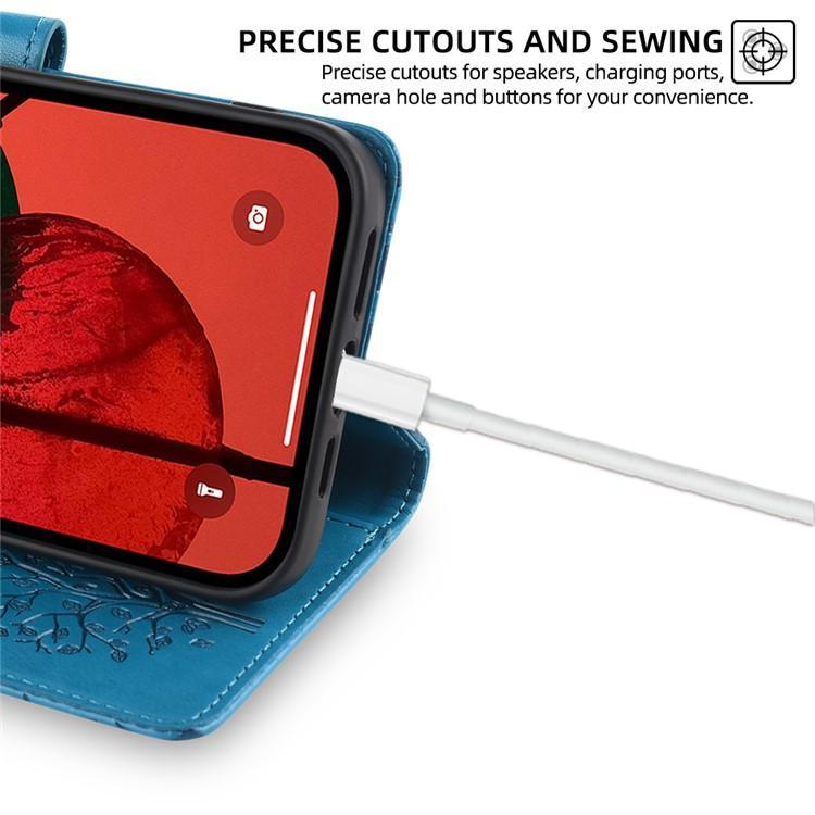 Tree & Deer Embossed Leather Phone Case