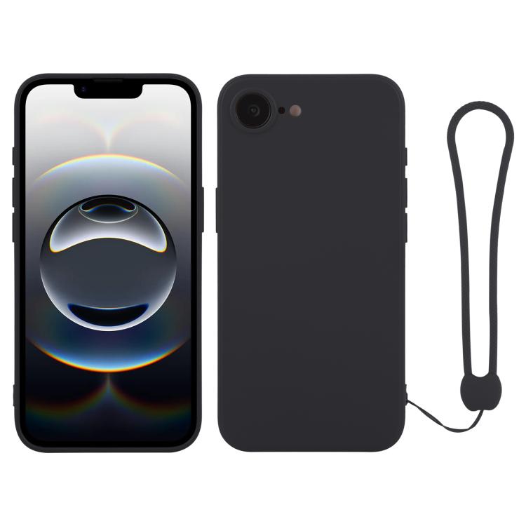 Silicone Phone Case with Wrist Strap, For iPhone 16e