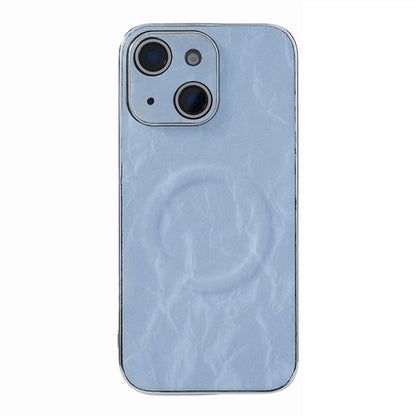 Electroplating PC Snow Bark Texture MagSafe Phone Case, For iPhone 15, For iPhone 14 Plus, For iPhone 14, For iPhone 14 Pro