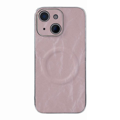 Electroplating PC Snow Bark Texture MagSafe Phone Case, For iPhone 15, For iPhone 14 Plus, For iPhone 14, For iPhone 14 Pro