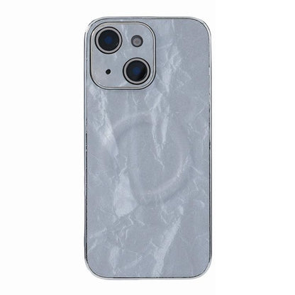 Electroplating PC Snow Bark Texture MagSafe Phone Case, For iPhone 15, For iPhone 14 Plus, For iPhone 14, For iPhone 14 Pro