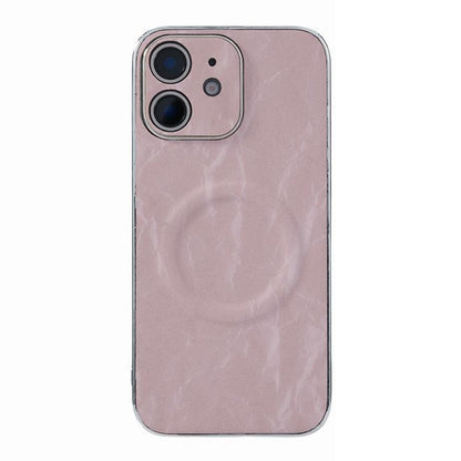 Electroplating PC Snow Bark Texture MagSafe Phone Case, For iPhone 12, For iPhone 12 Pro Max, For iPhone 12 Pro