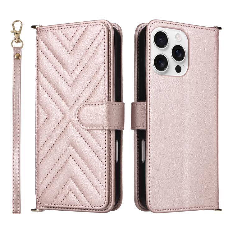 Multifunctional 6-Card Slots Leather Phone Case with Wrist Strap