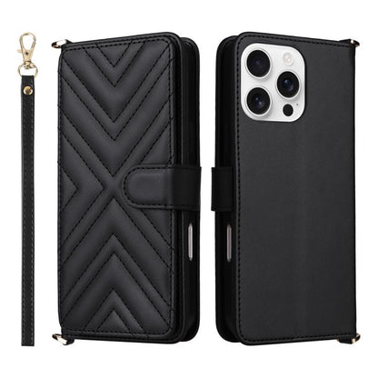 Multifunctional 6-Card Slots Leather Phone Case with Wrist Strap