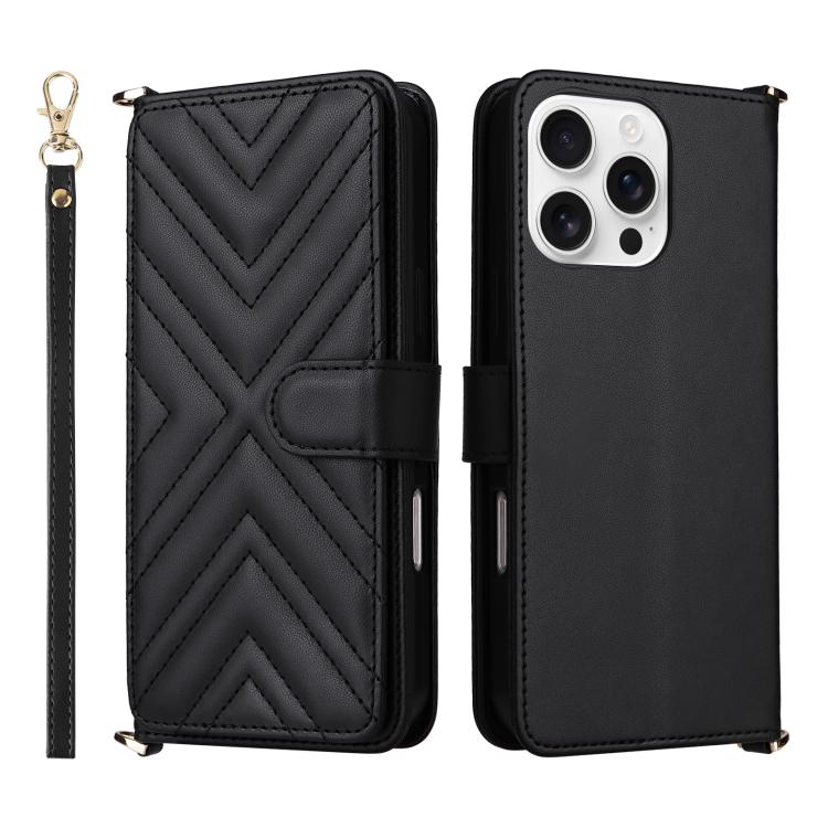 Multifunctional 6-Card Slots Leather Phone Case with Wrist Strap, For iPhone 17e / 16e, For iPhone 17 Pro Max, For iPhone 17 Pro, For iPhone Air, For iPhone 16 Pro Max, For iPhone 16 Pro