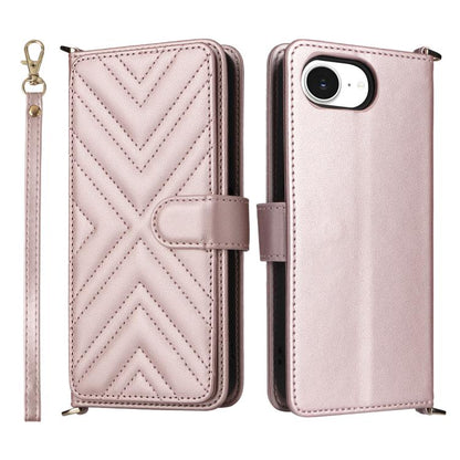 Multifunctional 6-Card Slots Leather Phone Case with Wrist Strap, For iPhone 17e / 16e, For iPhone 17 Pro Max, For iPhone 17 Pro, For iPhone Air, For iPhone 16 Pro Max, For iPhone 16 Pro