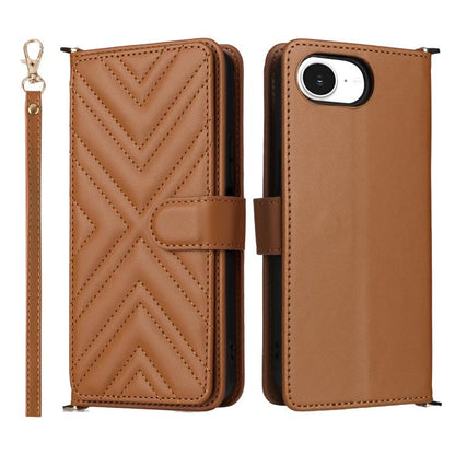 Multifunctional 6-Card Slots Leather Phone Case with Wrist Strap