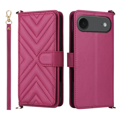 Multifunctional 6-Card Slots Leather Phone Case with Wrist Strap
