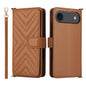 Multifunctional 6-Card Slots Leather Phone Case with Wrist Strap
