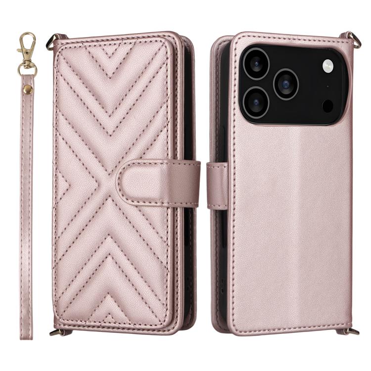 Multifunctional 6-Card Slots Leather Phone Case with Wrist Strap