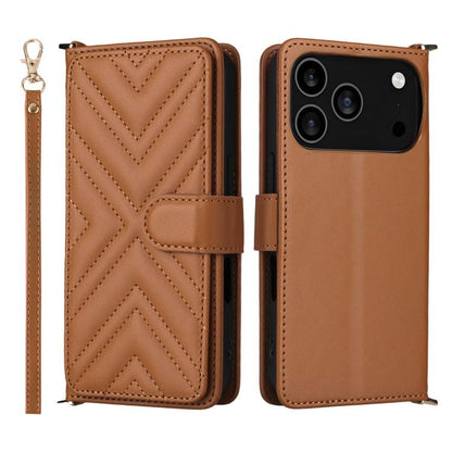 Multifunctional 6-Card Slots Leather Phone Case with Wrist Strap, For iPhone 17e / 16e, For iPhone 17 Pro Max, For iPhone 17 Pro, For iPhone Air, For iPhone 16 Pro Max, For iPhone 16 Pro