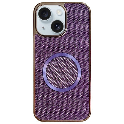 Electroplating PC Glitter Grain MagSafe Phone Case, For iPhone 15 Plus, For iPhone 15, For iPhone 14 Plus, For iPhone 14