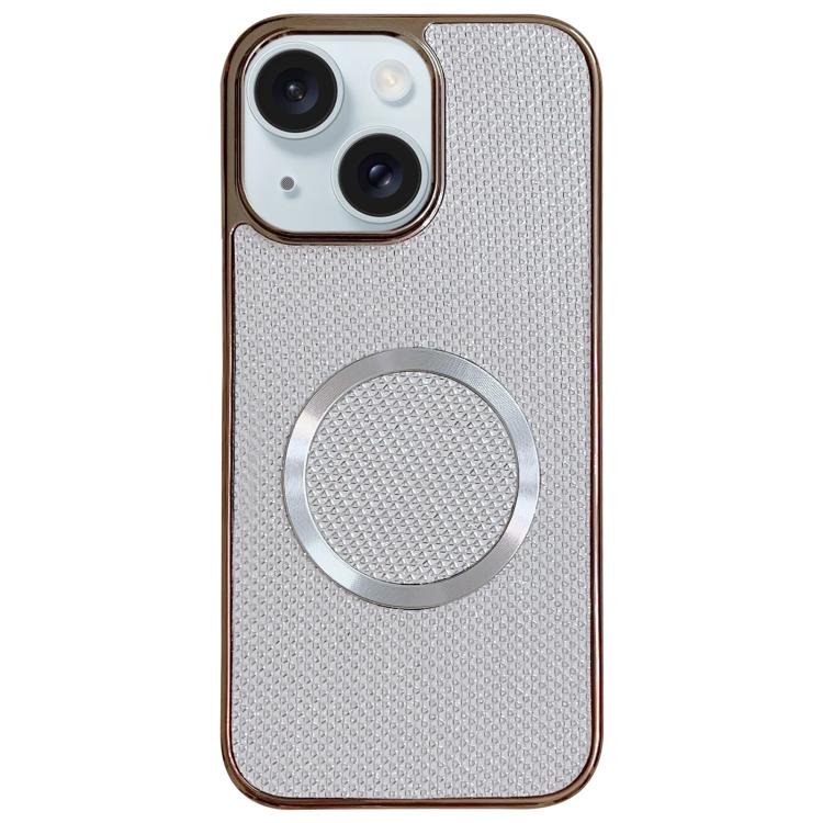 Electroplating PC Glitter Grain MagSafe Phone Case, For iPhone 15 Plus, For iPhone 15, For iPhone 14 Plus, For iPhone 14