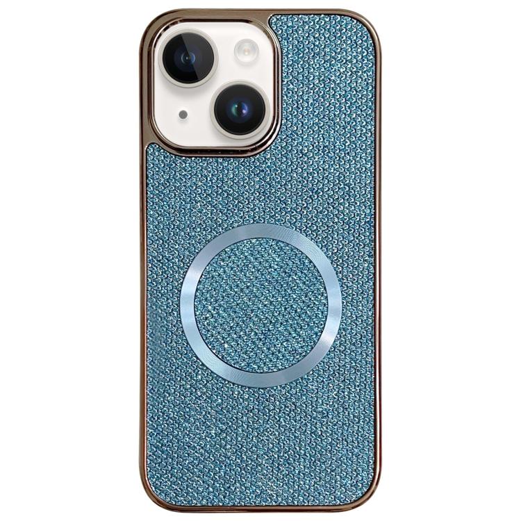 Electroplating PC Glitter Grain MagSafe Phone Case, For iPhone 15 Plus, For iPhone 15, For iPhone 14 Plus, For iPhone 14