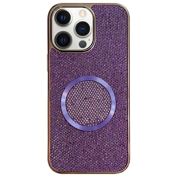 Electroplating PC Glitter Grain MagSafe Phone Case, For iPhone 13, For iPhone 12, For iPhone 12 Pro Max, For iPhone 12 Pro