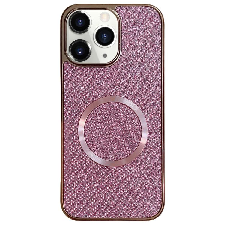 Electroplating PC Glitter Grain MagSafe Phone Case, For iPhone 11 Pro Max, For iPhone 11, For iPhone 11 Pro