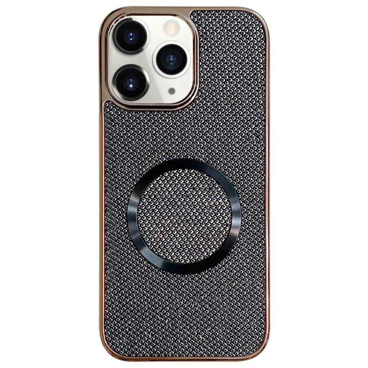 Electroplating PC Glitter Grain MagSafe Phone Case, For iPhone 11 Pro Max, For iPhone 11, For iPhone 11 Pro