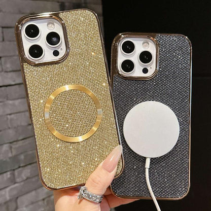 Electroplating PC Glitter Grain MagSafe Phone Case