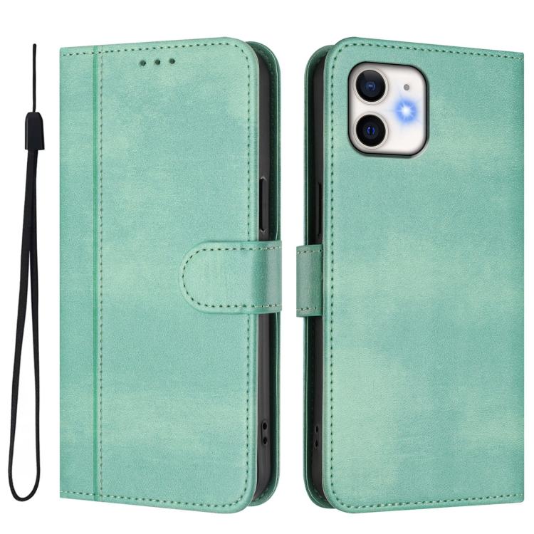 Line Splicing Buckle Retro Leather Phone Case