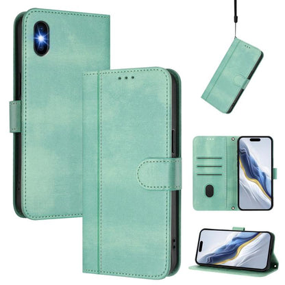 Line Splicing Buckle Retro Leather Phone Case, For iPhone X / XS, For iPhone XR, For iPhone XS Max