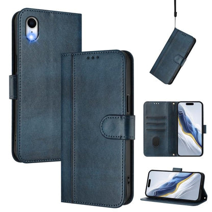 Line Splicing Buckle Retro Leather Phone Case, For iPhone X / XS, For iPhone XR, For iPhone XS Max