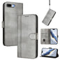 Line Splicing Buckle Retro Leather Phone Case, For iPhone 7 Plus / 8 Plus