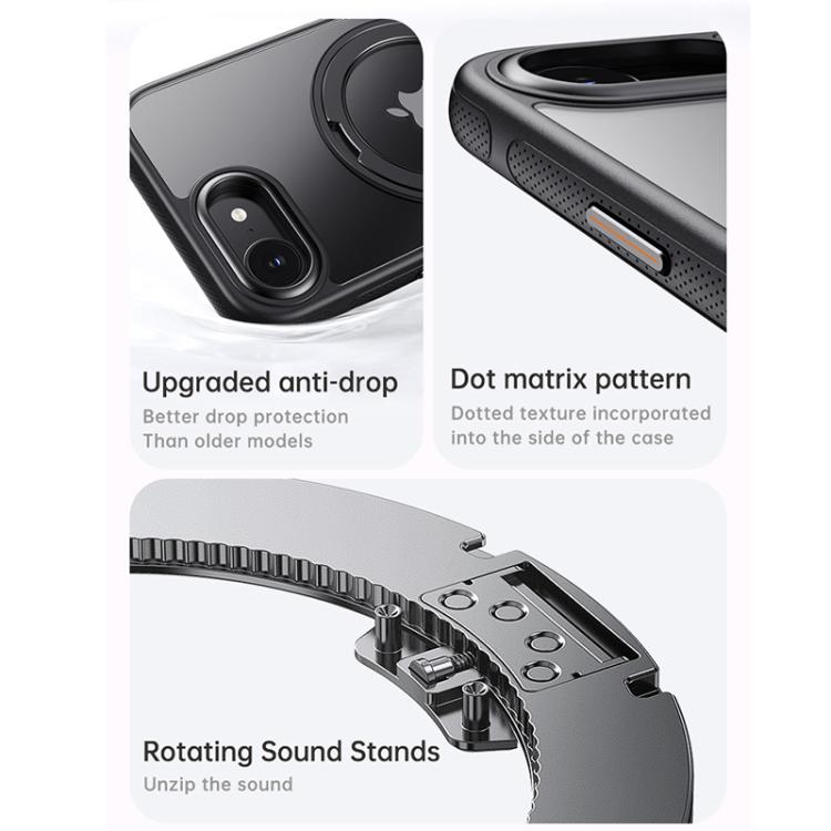 Gear 360 Rotation MagSafe Holder Phone Case, For iPhone 17e / 16e, For iPhone 16 Pro Max, For iPhone 16 Pro, For iPhone 16, For iPhone 15 Pro Max, For iPhone 15 Pro, For iPhone 15 Plus / 14 Plus, For iPhone 15