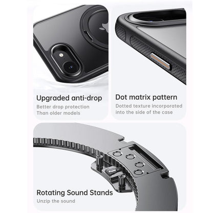 Gear 360 Rotation MagSafe Holder Phone Case, For iPhone 17e / 16e, For iPhone 16 Pro Max, For iPhone 16 Pro, For iPhone 16, For iPhone 15 Pro Max, For iPhone 15 Pro, For iPhone 15 Plus / 14 Plus, For iPhone 15