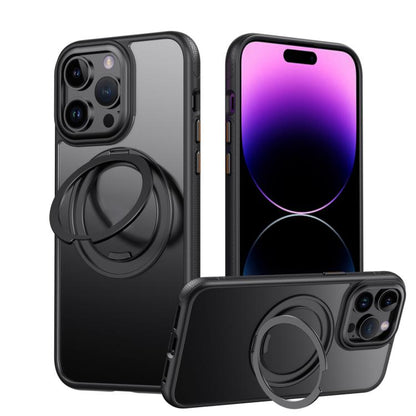 Gear 360 Rotation MagSafe Holder Phone Case, For iPhone 17e / 16e, For iPhone 16 Pro Max, For iPhone 16 Pro, For iPhone 16, For iPhone 15 Pro Max, For iPhone 15 Pro, For iPhone 15 Plus / 14 Plus, For iPhone 15