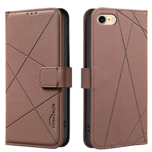 Geometric Pattern RFID Leather Phone Case, For iPhone 6 / 7 / 8 / SE, For iPhone 13 Pro Max, For iPhone 13 Pro, For iPhone 12 / 12 Pro