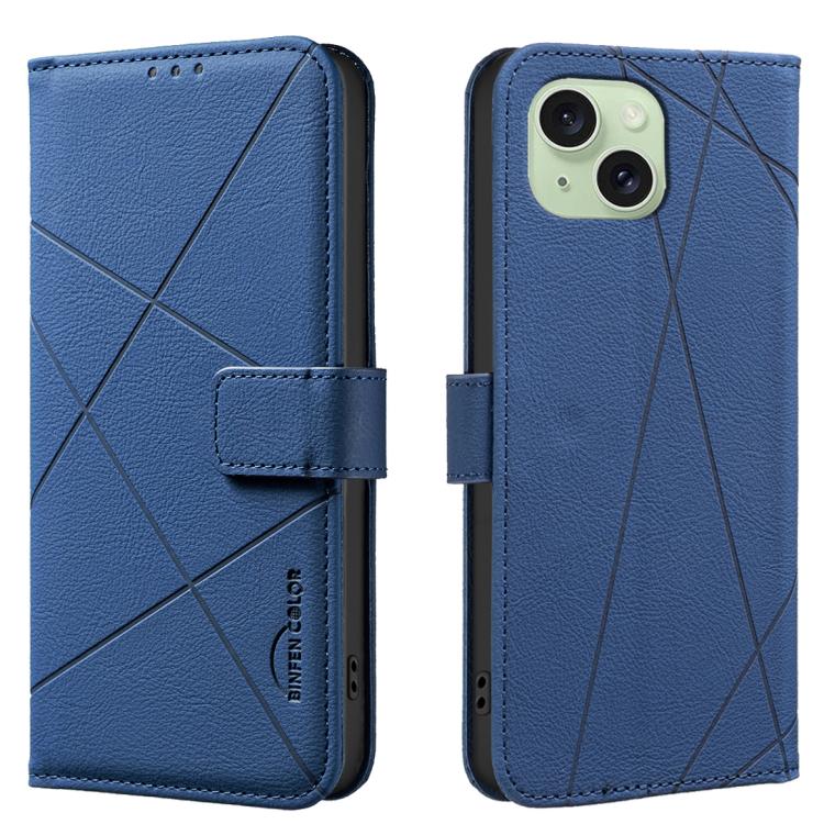Geometric Pattern RFID Leather Phone Case, For iPhone 16, For iPhone 15 Pro Max, For iPhone 15 Pro, For iPhone 14 Plus / 15 Plus