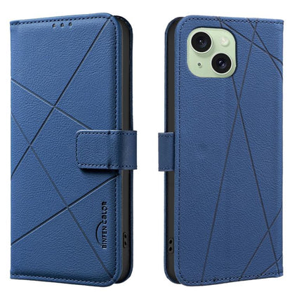Geometric Pattern RFID Leather Phone Case, For iPhone 16, For iPhone 15 Pro Max, For iPhone 15 Pro, For iPhone 14 Plus / 15 Plus