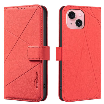 Geometric Pattern RFID Leather Phone Case, For iPhone 15, For iPhone 13 / 14, For iPhone 14 Pro, For iPhone 14 Pro Max
