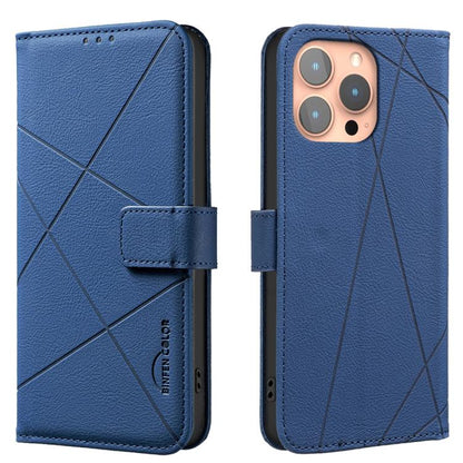 Geometric Pattern RFID Leather Phone Case, For iPhone 16, For iPhone 15 Pro Max, For iPhone 15 Pro, For iPhone 14 Plus / 15 Plus