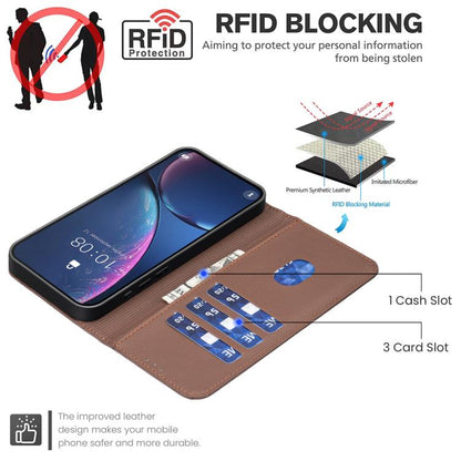 Geometric Pattern RFID Leather Phone Case, For iPhone 16, For iPhone 15 Pro Max, For iPhone 15 Pro, For iPhone 14 Plus / 15 Plus