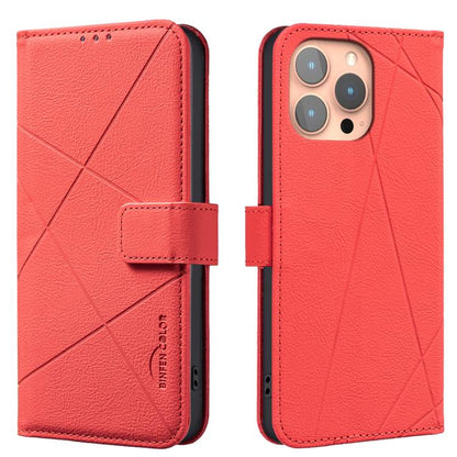 Geometric Pattern RFID Leather Phone Case, For iPhone 16e, For iPhone 16 Pro Max, For iPhone 16 Pro, For iPhone 16 Plus