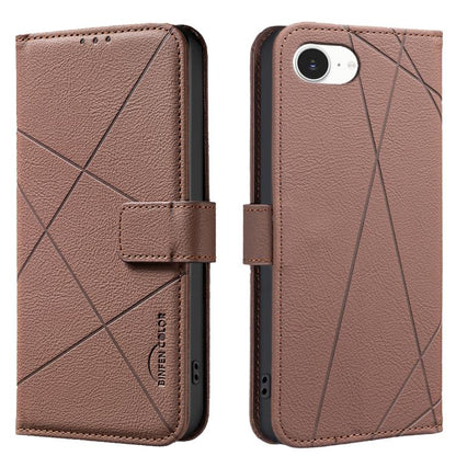 Geometric Pattern RFID Leather Phone Case, For iPhone 16e, For iPhone 16 Pro Max, For iPhone 16 Pro, For iPhone 16 Plus