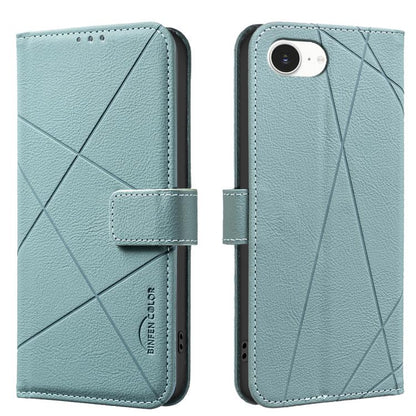 Geometric Pattern RFID Leather Phone Case, For iPhone 16e, For iPhone 16 Pro Max, For iPhone 16 Pro, For iPhone 16 Plus