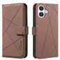 Geometric Pattern RFID Leather Phone Case, For iPhone 16e / 17e, For iPhone 17 Pro Max, For iPhone 17 Pro, For iPhone 17