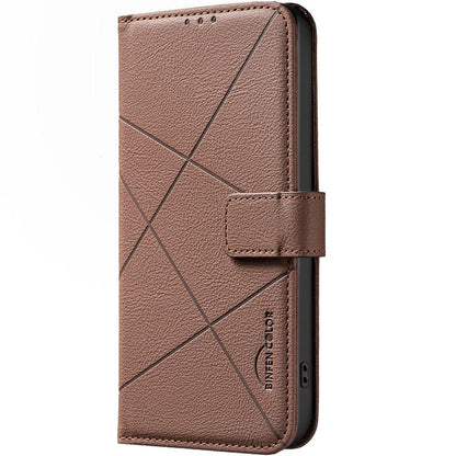 Geometric Pattern RFID Leather Phone Case, For iPhone 18 Pro/17 Pro, For iPhone 18 Pro Max/17 Pro Max, For iPhone 16e / 17e, For iPhone 17