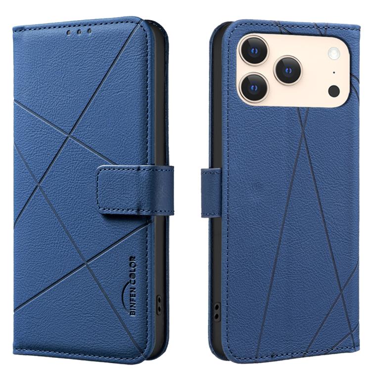 Geometric Pattern RFID Leather Phone Case, For iPhone 16e / 17e, For iPhone 17 Pro Max, For iPhone 17 Pro, For iPhone 17