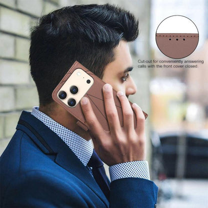 Geometric Pattern RFID Leather Phone Case, For iPhone 17 Pro Max, For iPhone 17 Pro, For iPhone 17, For iPhone Air