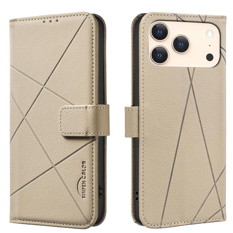 Geometric Pattern RFID Leather Phone Case, For iPhone 16e / 17e, For iPhone 17 Pro Max, For iPhone 17 Pro, For iPhone 17