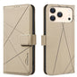 Geometric Pattern RFID Leather Phone Case, For iPhone 16e / 17e, For iPhone 17 Pro Max, For iPhone 17 Pro, For iPhone 17