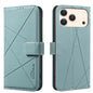 Geometric Pattern RFID Leather Phone Case, For iPhone 16e / 17e, For iPhone 17 Pro Max, For iPhone 17 Pro, For iPhone 17