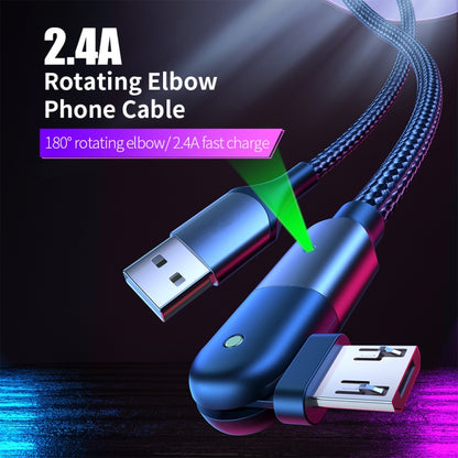 2.4A USB to Micro USB 180 Degree Rotating Elbow Charging Cable, 1.2m Micro USB, 2m Micro USB