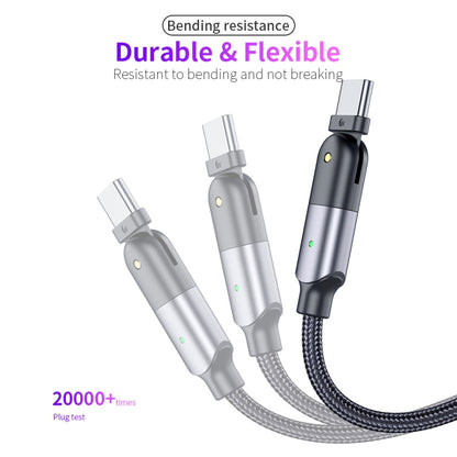 60W 3A USB-C / Type-C to Type-C 180 Degree Rotating Elbow Fast Charging Cable, 1.2m 60W PD, 2m 60W PD