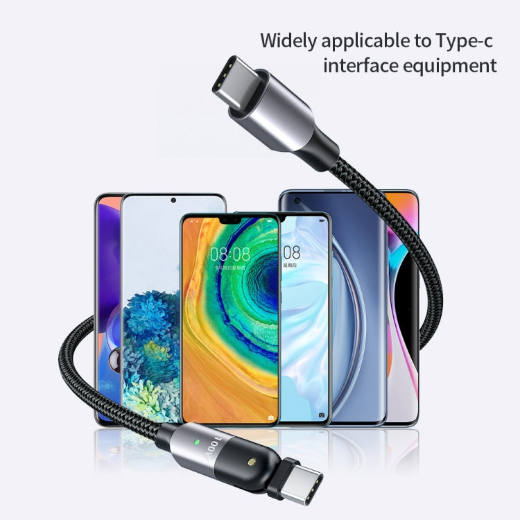 60W 3A USB-C / Type-C to Type-C 180 Degree Rotating Elbow Fast Charging Cable, 1.2m 60W PD, 2m 60W PD